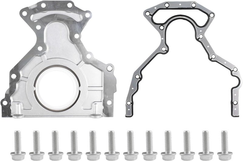 SUSUCAR Engine Rear Main Seal Cover Kit w/Gasket Bolts for Chevy Silverado Suburban Express, for GMC Sierra Yukon, for Cadillac Escalade 4.8 5.3 6.0 6.2L - Image 1